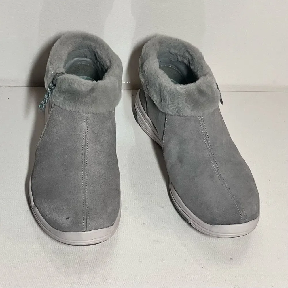 Ryka Water-Repellent Suede Faux Fur Anchorage Mid Ankle Boots
